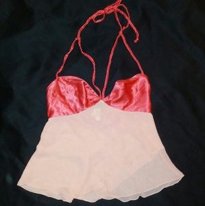 Frederick's of Hollywood coral/peach teddy